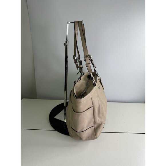 Coach F17721 Gallery Leather Shoulder Handbag Tote Purse Beige - Picture 3 of 16